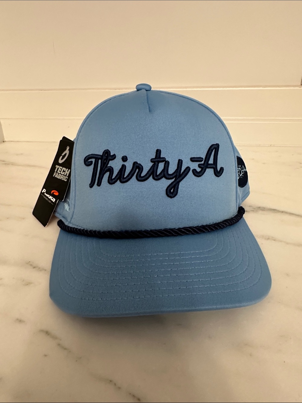 Light Blue Trucker Hat with Rope Detail Thirty A.  New